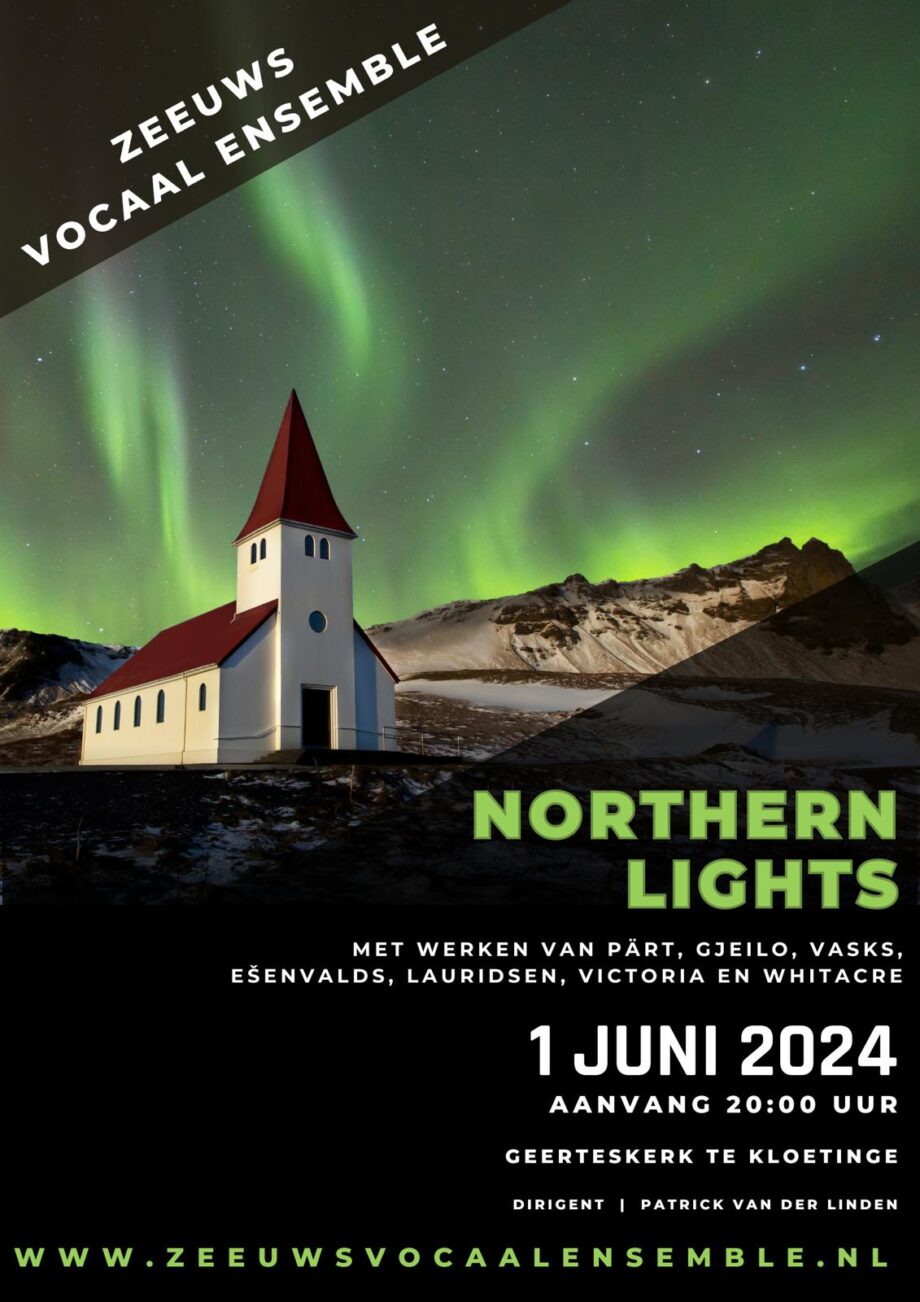 Poster Northern Lights Zeeuws Vocaal Ensemble